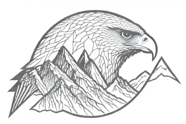 Mountain Line Inside Falcon Shape