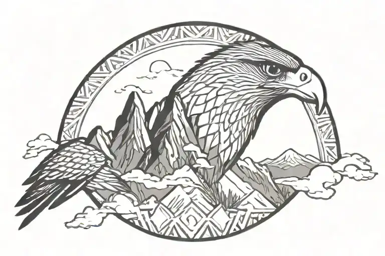 Rocky Falcon Mountain Scape