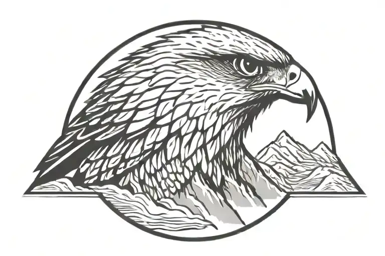 Mountain Ridge Falcon Head Emerging