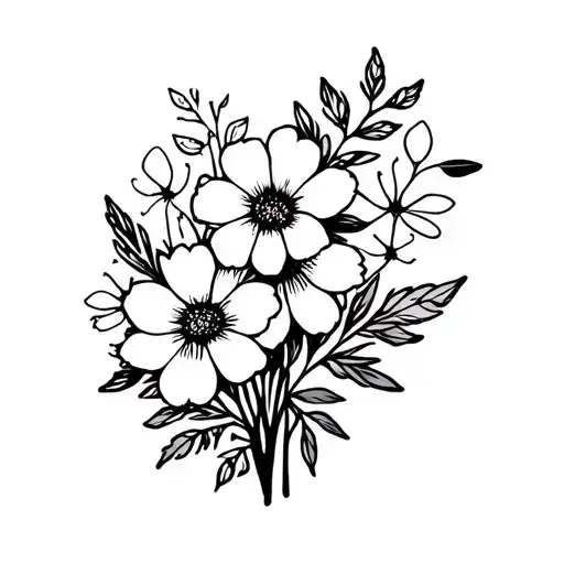 Birth Month Flower Bouquet September October And November Combined