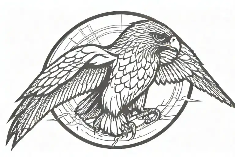 Rocky Falcon Spreading Wings