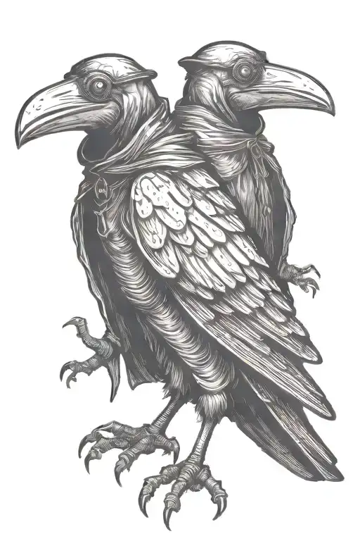 Scary Plague Doctor In A Minimalist Style