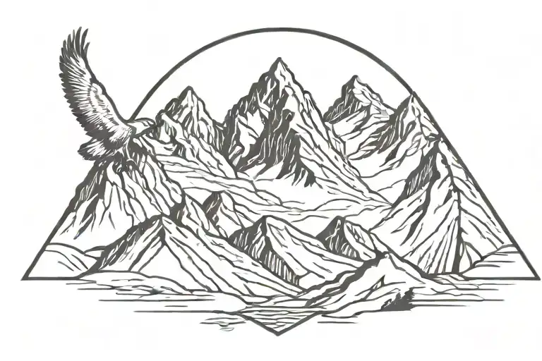Mountain Line Inside Falcon Shape