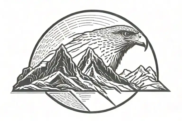 Mountain Line Inside Falcon Shape