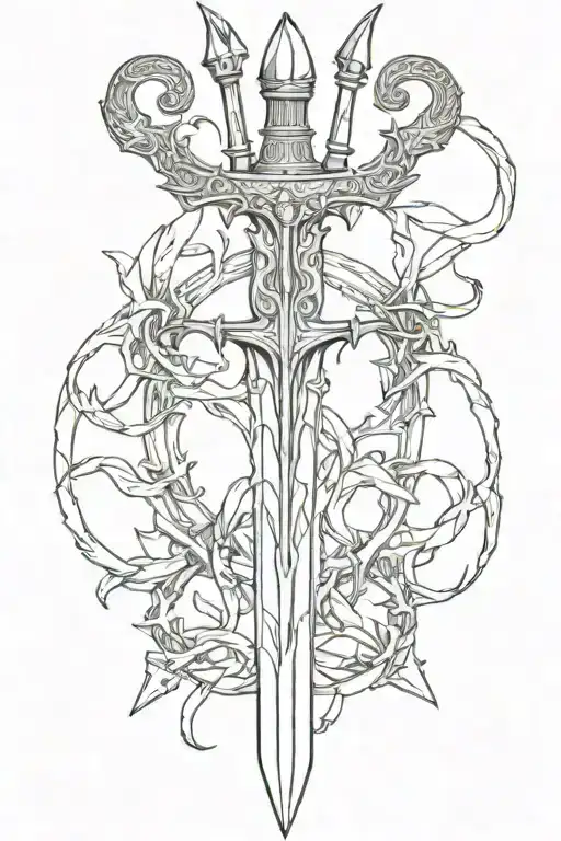 Dagger With Trident Incorporated
