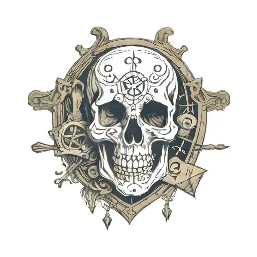 Skull And Ouija Board