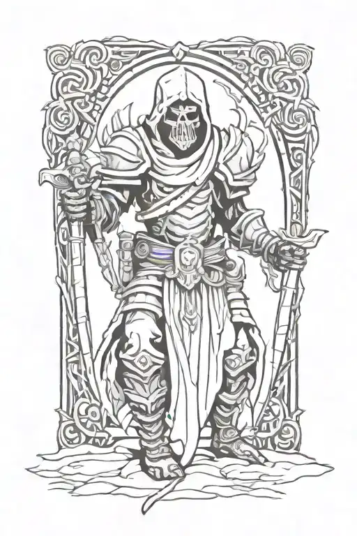 Tribal Reaper Knight Kneeling