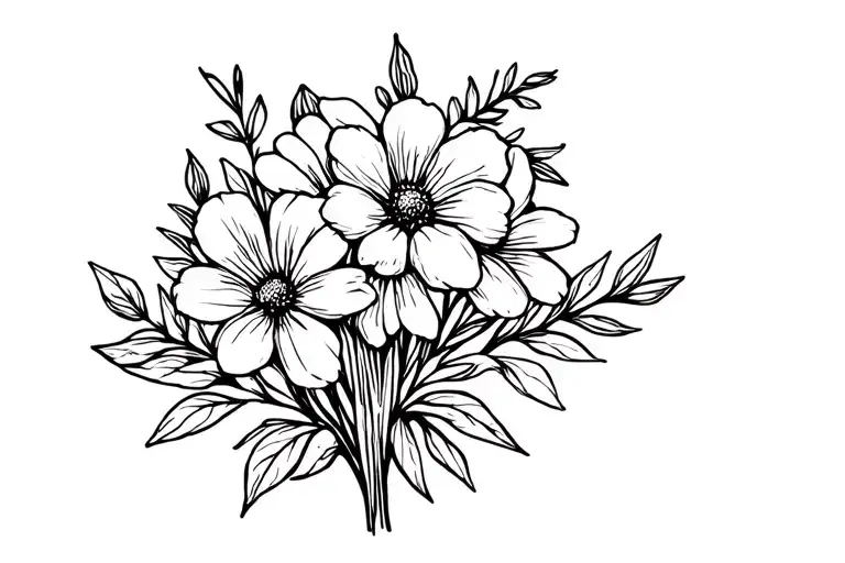 Birth Flower Bouquet Jan May Oct Dec