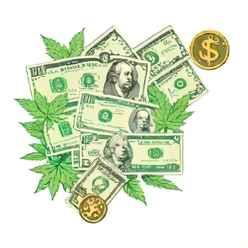 Marijuana And Money Symbols