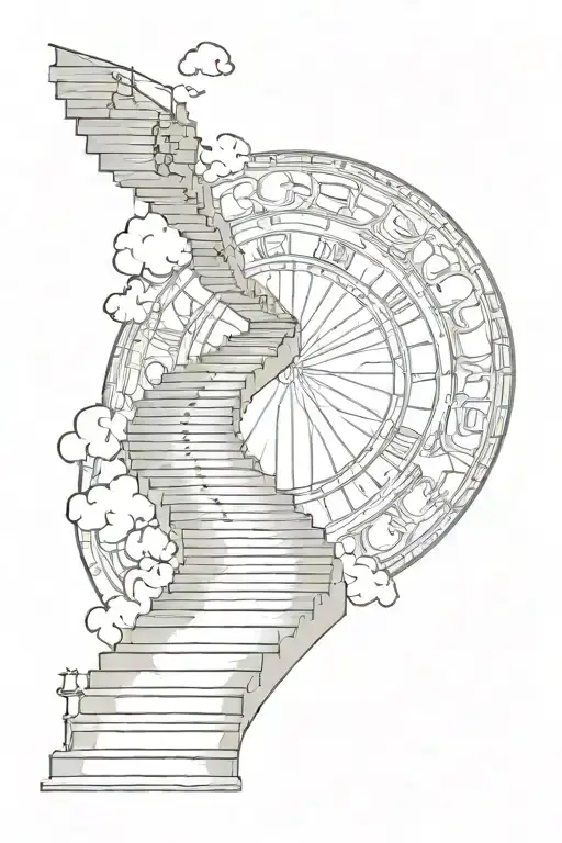 Stairs Going Into Heaven With Compas