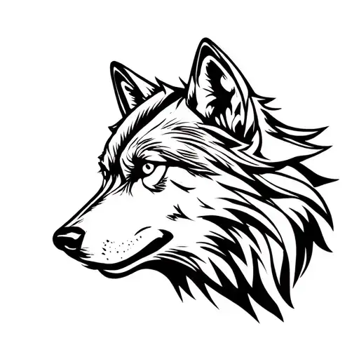 Wolf Side Face