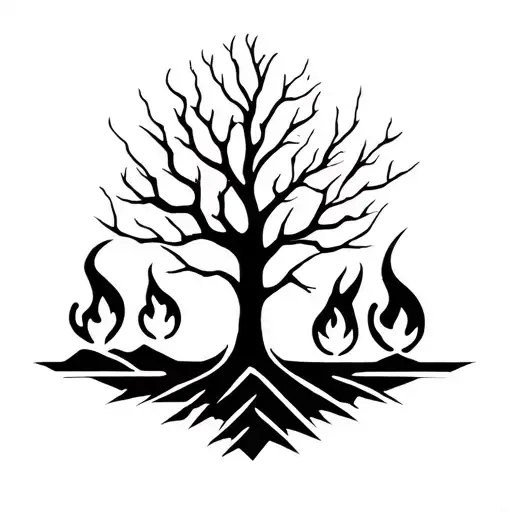 Arrow And Tree And Fire