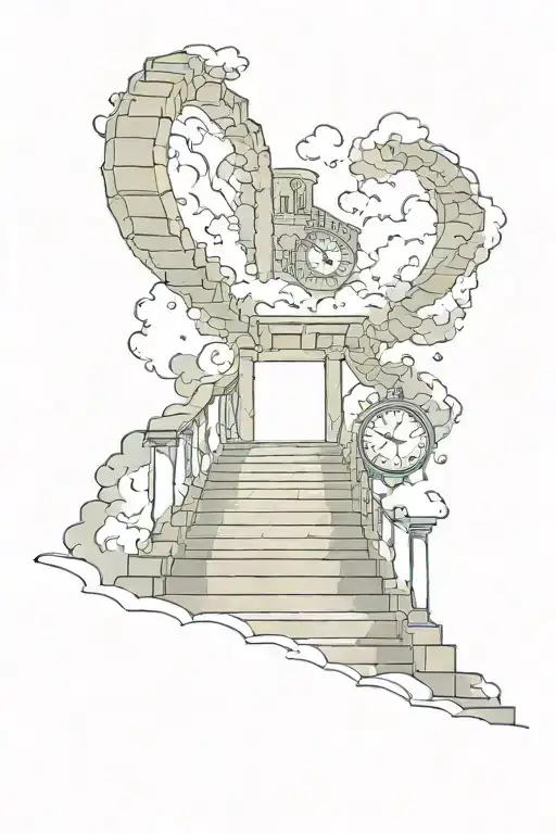 Stairs Going Into Heaven With Time