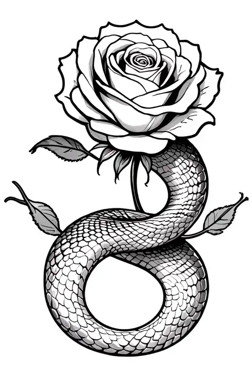 Snake Holding Rose