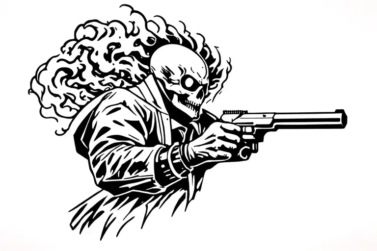 Ghost Rider Holding Shot Gun Shooting
