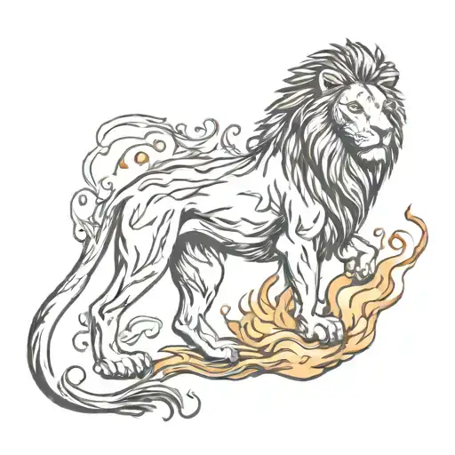 Lion With Flame