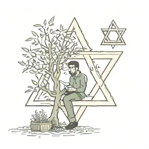 Humza With A Star Of David And A Tree Growing
