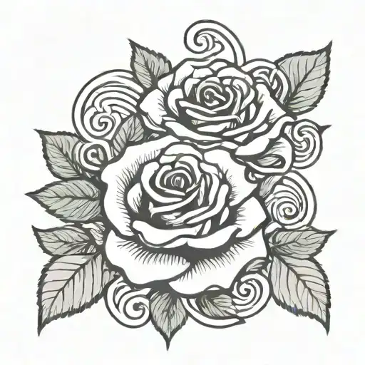 Anhk Symbol Intertwined Roses