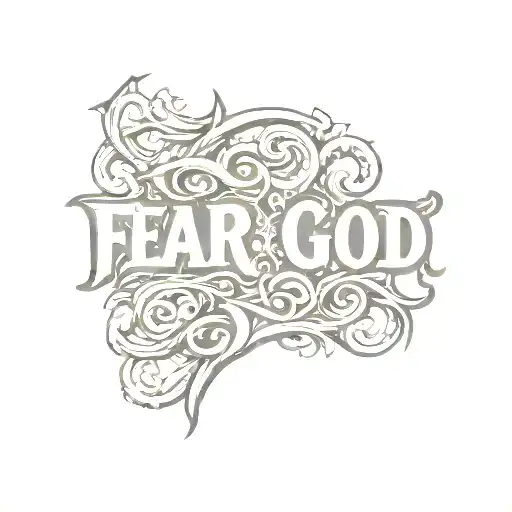 'Fear God' In Bold Lettering Tattoo Inspired Tattoo Depicting