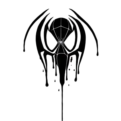 Spiderman Symbol With Blood Dripping