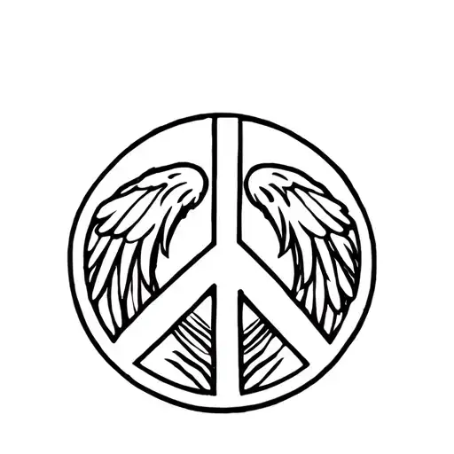 A Peace Symbol With An Angel Design