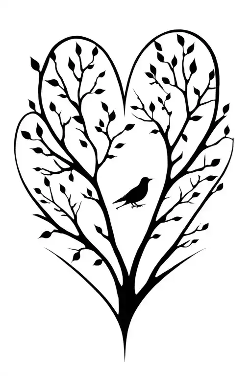 Tree Heart Bird