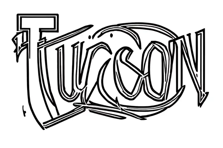Lettering Of Tucson In Calligraphy
