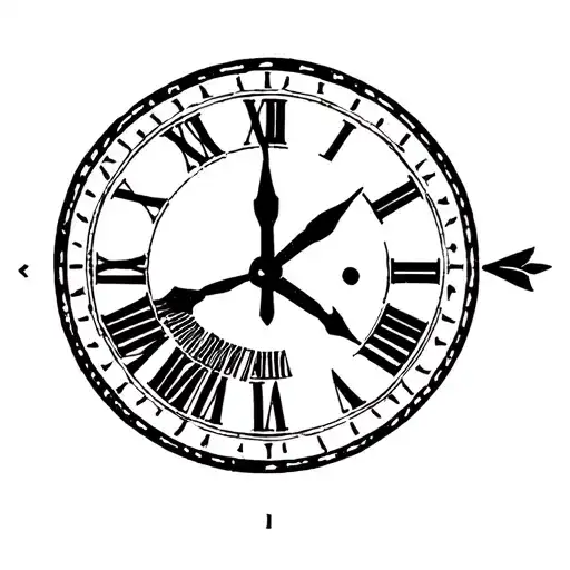 Father Time With A Clock