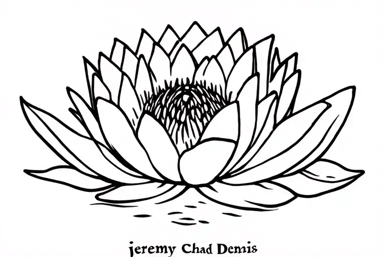 Water Lily With Jeremy Chad Dennis In Elder Folk Font Letters For Stem