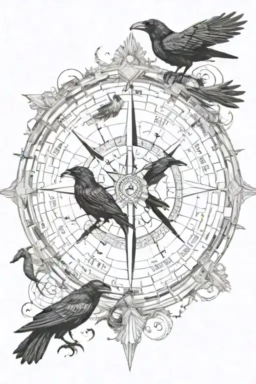 Ravens And Compass Surrounded