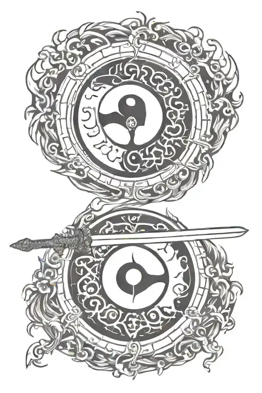 Yin Yang And Anarchy And 2 Sided Sword Piercing