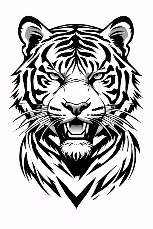 Tiger Logo For Archery Sports Team