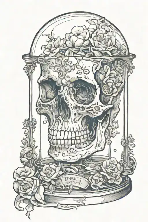 Hour Glass Skull Inside