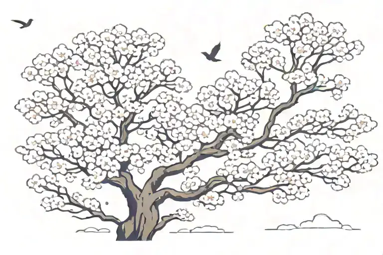 Clouds Cherry Blossom Tree