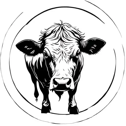 Cow In The Moonlight Circular Pattern