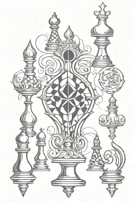 Kingdom Of Hearts 3 Chess Pieces Symbols Over A Gemoetic Alchemy Design