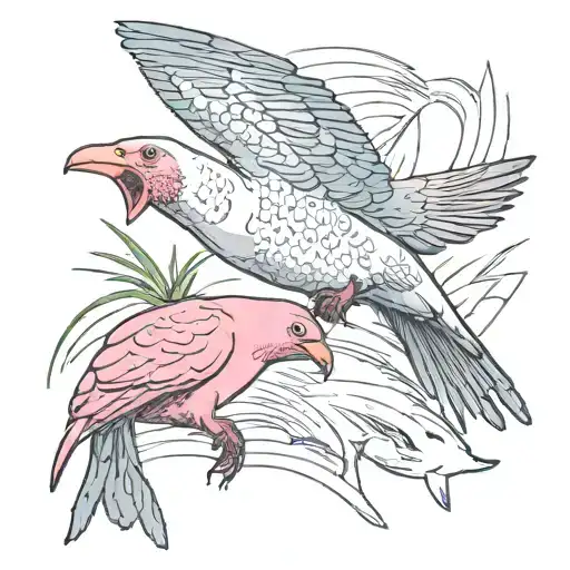 Galah Bird And Shark Emerging