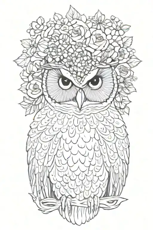Owl Wearing Flower Crown