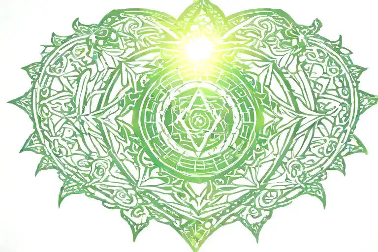Heart Chakra Symbol Surrounded