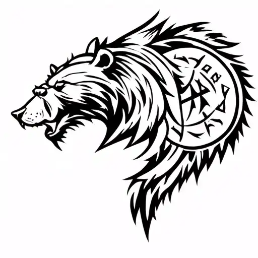 Vikings Connected With A Bear Viking Ship Runes