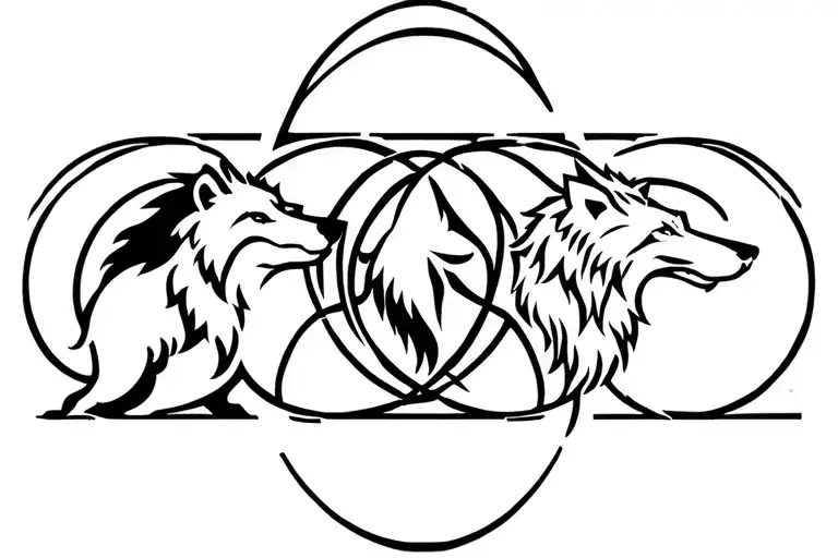Trinity Symbol Mixed Bear Lion Wolf