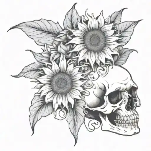 Ankle Skull Sunflower Connecting