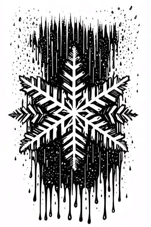 Snowflake Melting Into Rain