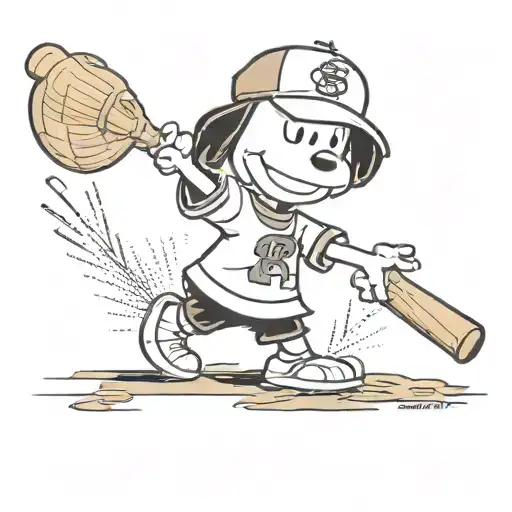 Snoopy Playing Baseball