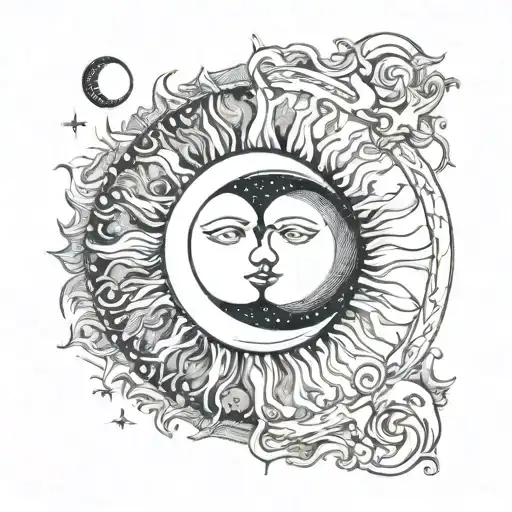 Sun A Moon Merging Together