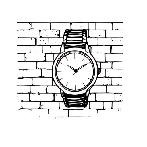 Watch On Forearm With Bricks In The Background