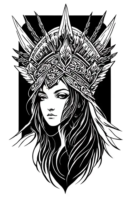 Ares As A Female Goddess With Shading