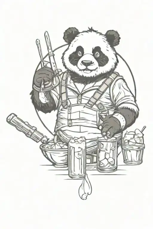 Bartender Warrior Panda