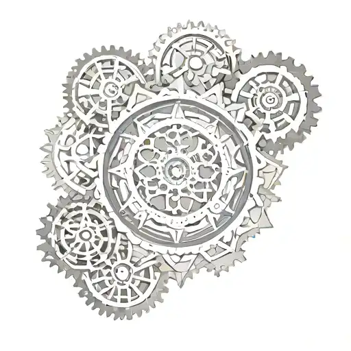 A Mandala Made Of Intricate Clock Gears And Hands
