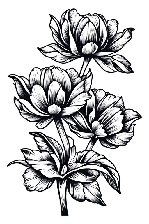 Dopamine Chemical Molecules With A South Indian Design And Style With Parkinson's Tulip Flower